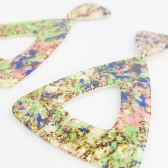 Triangle Drop Earrings in Pastel - Picture 2 of 8